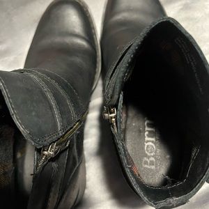 Black soft leather booties